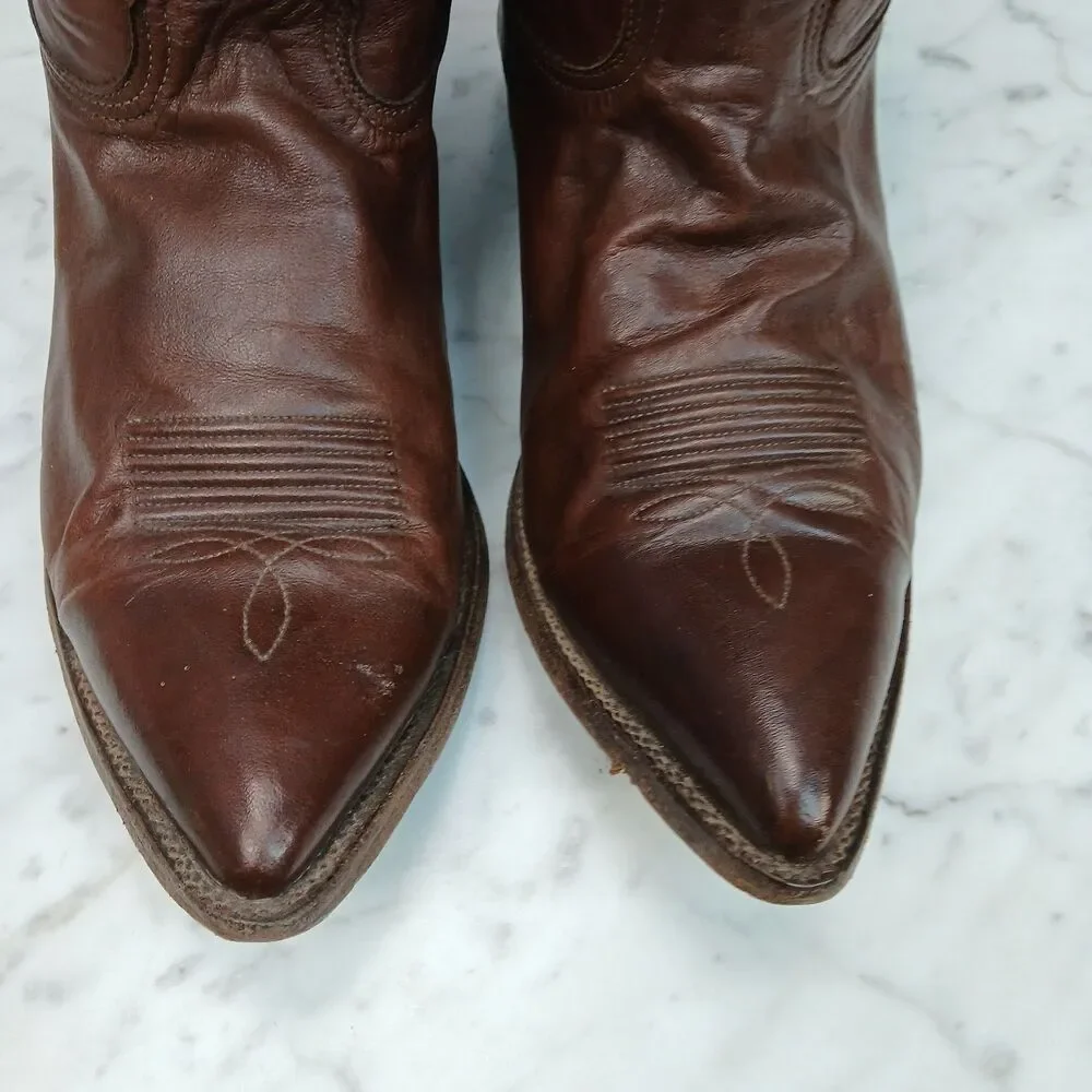 Nocona Men’s 10D Brown Leather Cowboy Western Boots USA Made